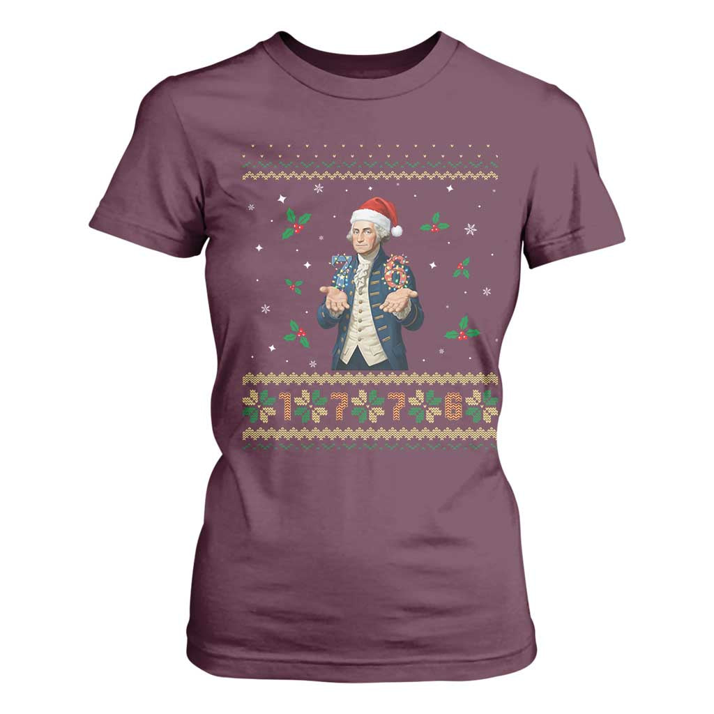 George Washington 67 Meme T Shirt For Women Funny Christmas Ugly Sweater Gift TS12 Maroon Print Your Wear