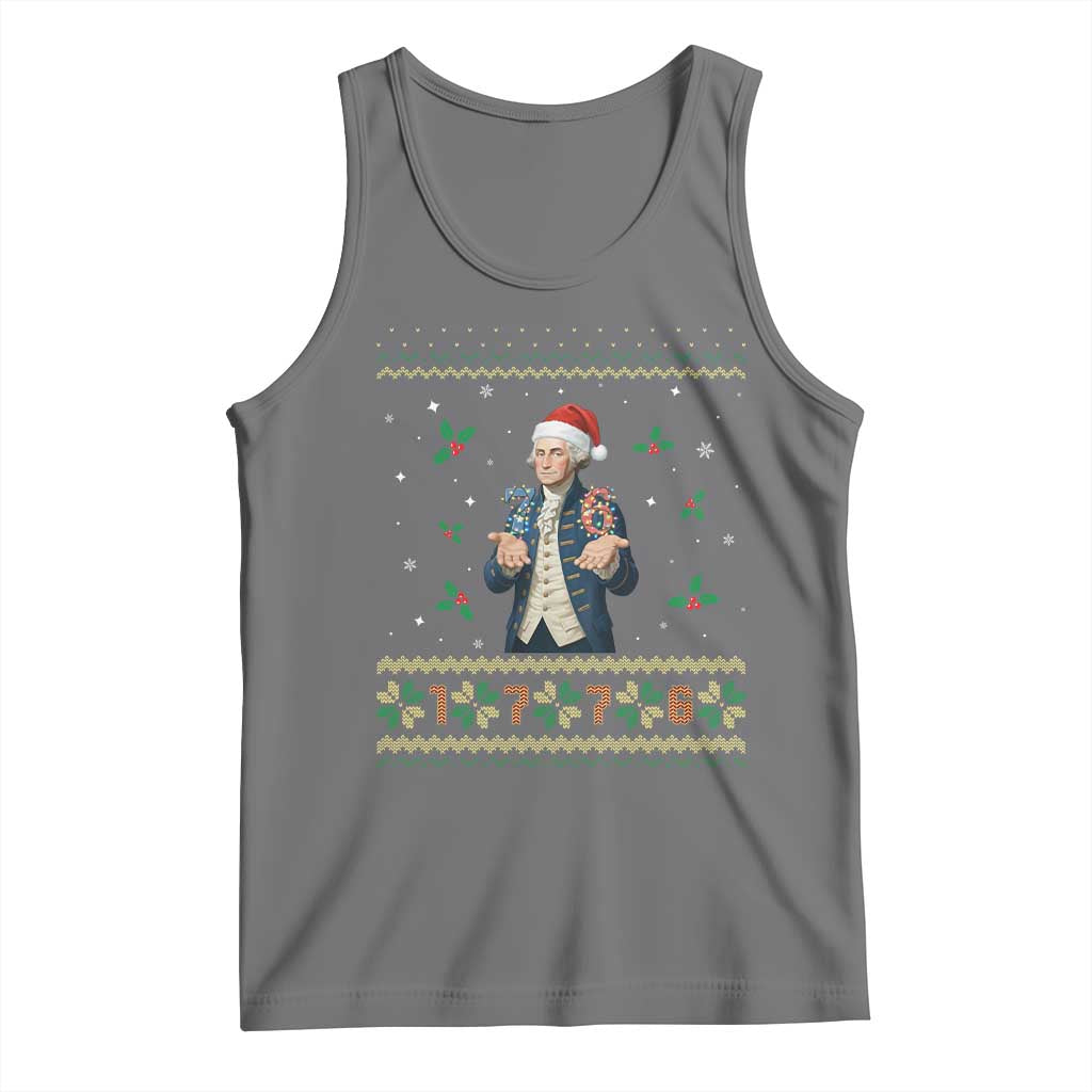 George Washington 67 Meme Tank Top Funny Christmas Ugly Sweater Gift TS12 Black Heather Print Your Wear