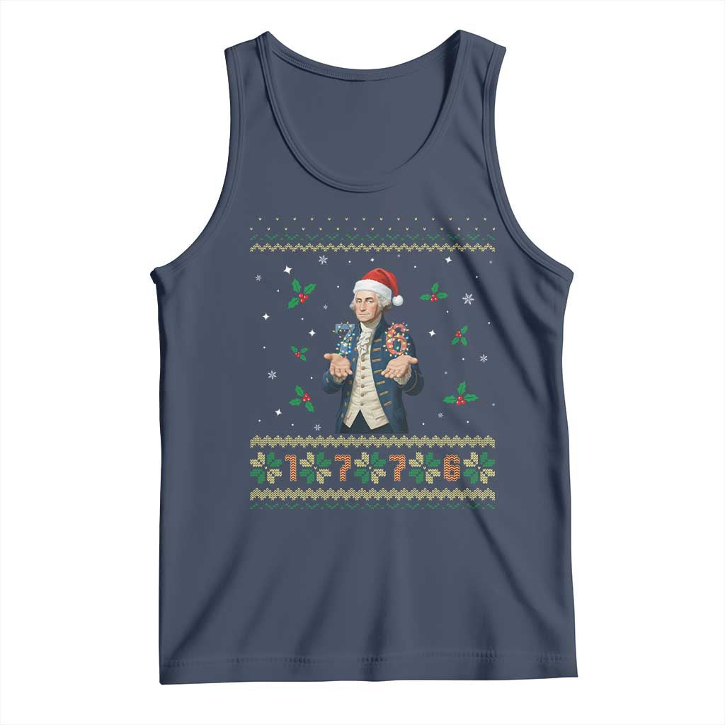 George Washington 67 Meme Tank Top Funny Christmas Ugly Sweater Gift TS12 Navy Print Your Wear
