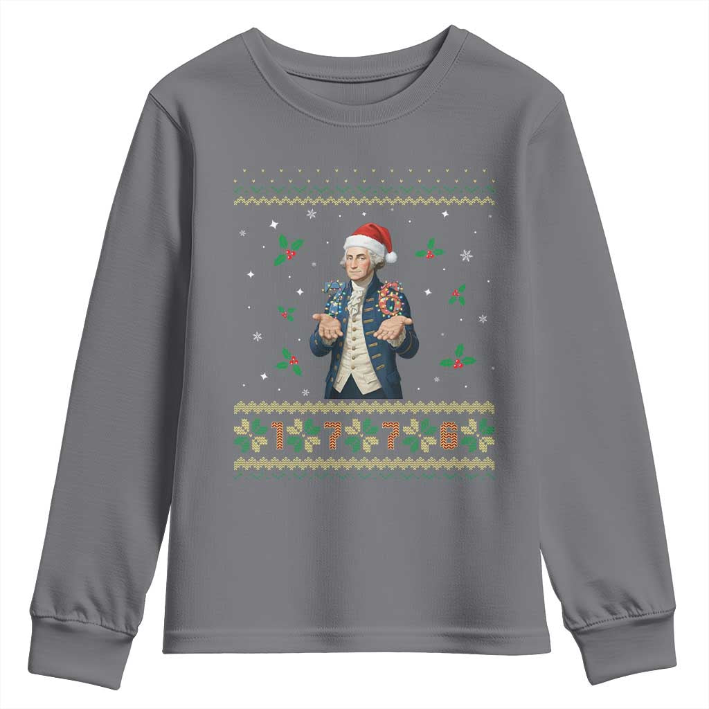 George Washington 67 Meme Youth Sweatshirt Funny Christmas Ugly Sweater Gift TS12 Charcoal Print Your Wear