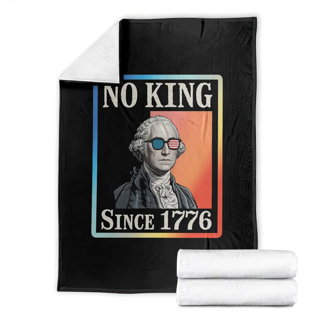 George Washington No Kings Since 1776 Throw Blanket Funny Political Meme Gift TS12 Black Print Your Wear