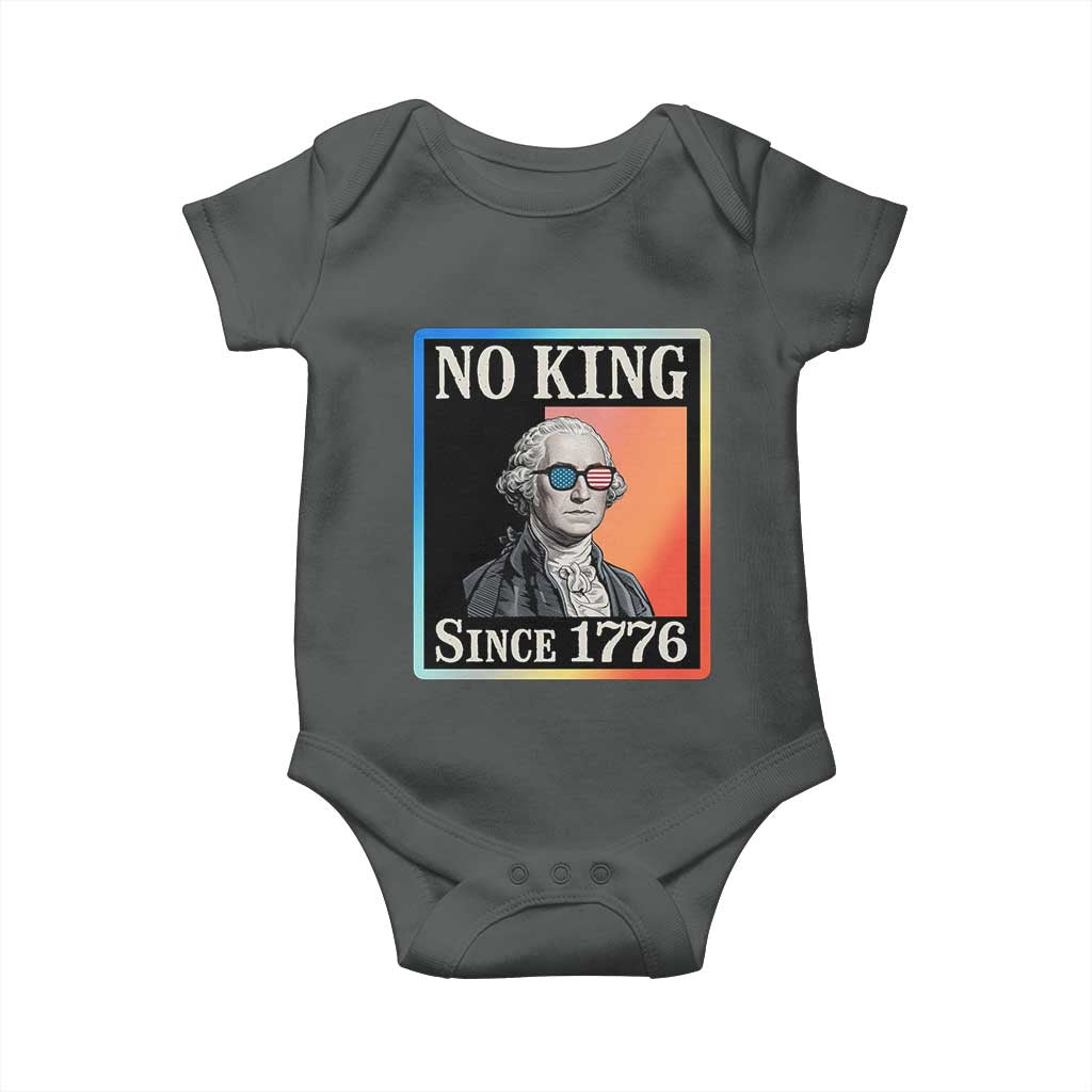 George Washington No Kings Since 1776 Baby Onesie Funny Political Meme Gift TS12 Dark Heather Print Your Wear