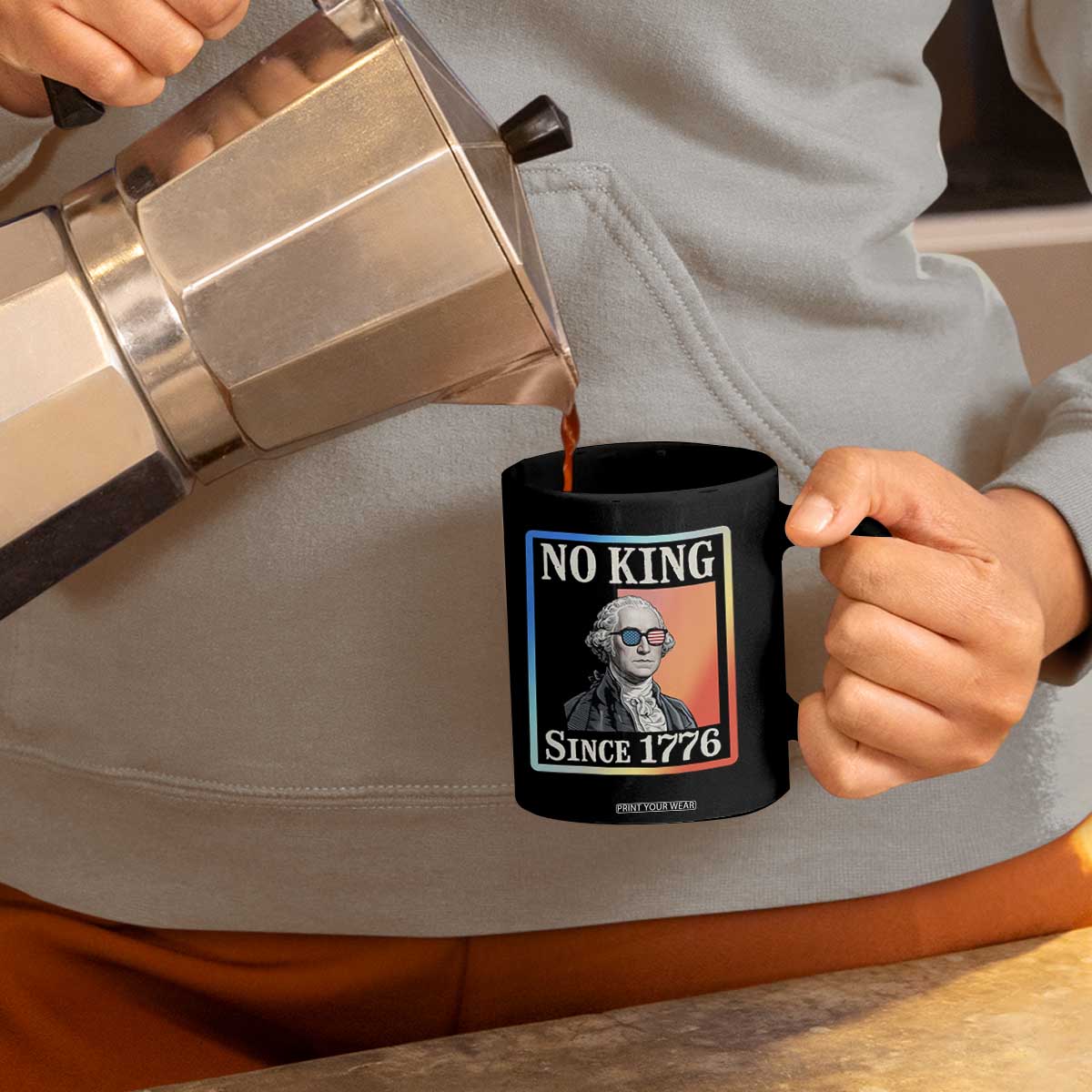 George Washington No Kings Since 1776 Coffee Mug Funny Political Meme Gift TS12 Print Your Wear