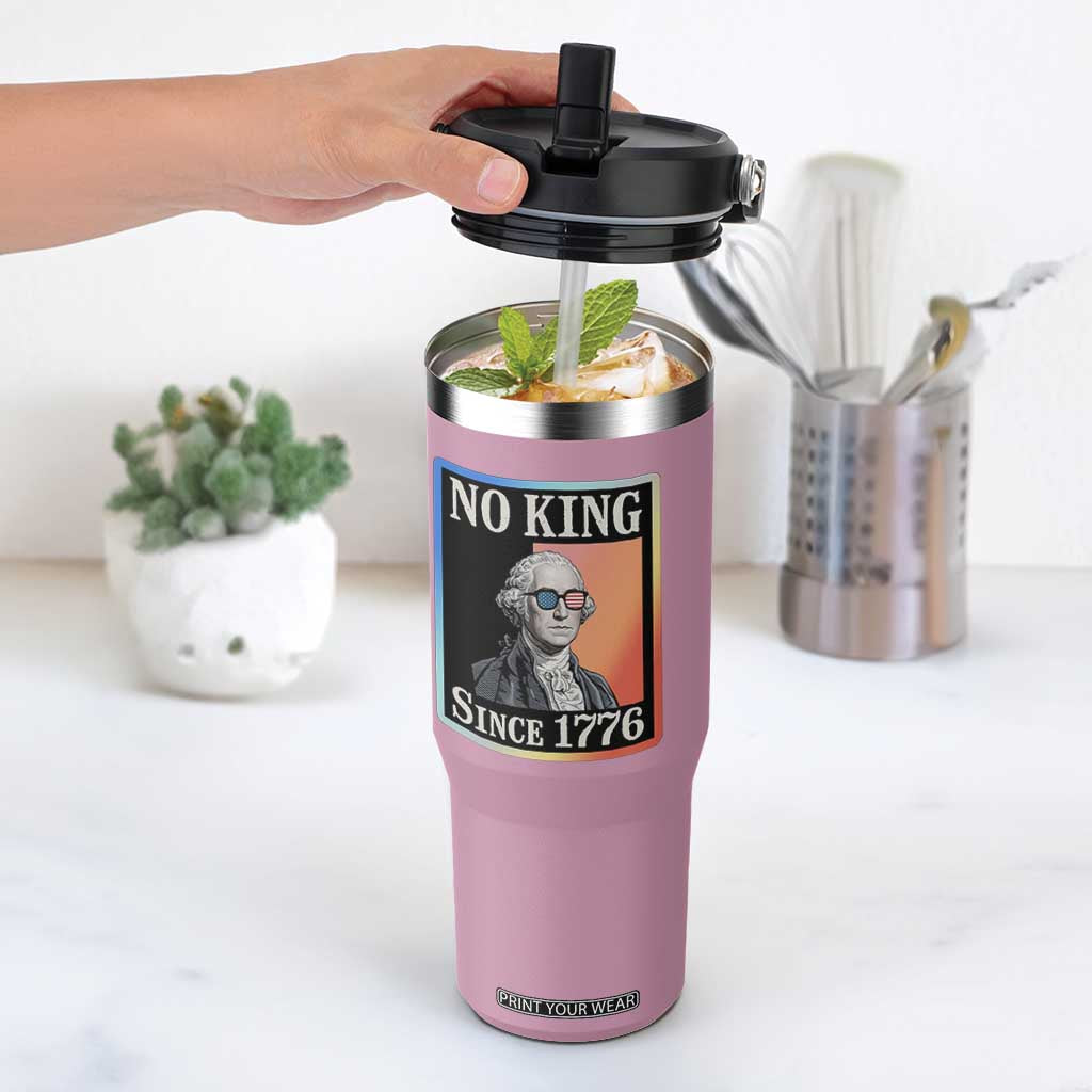 George Washington No Kings Since 1776 Flip Straw Tumbler Funny Political Meme Gift TS12 One Size: 30 oz Light Pink Print Your Wear