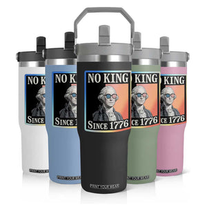 George Washington No Kings Since 1776 Flip Straw Tumbler Funny Political Meme Gift TS12 Print Your Wear