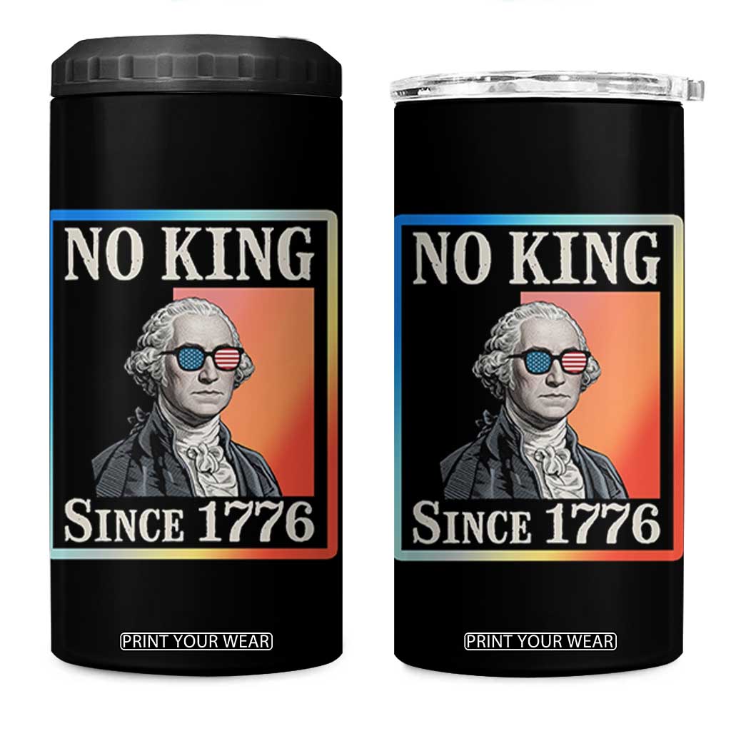 George Washington No Kings Since 1776 4 in 1 Can Cooler Tumbler Funny Political Meme Gift TS12 One Size: 16 oz Black Print Your Wear