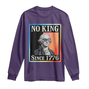 George Washington No Kings Since 1776 Long Sleeve Shirt Funny Political Meme Gift - Print Your Wear