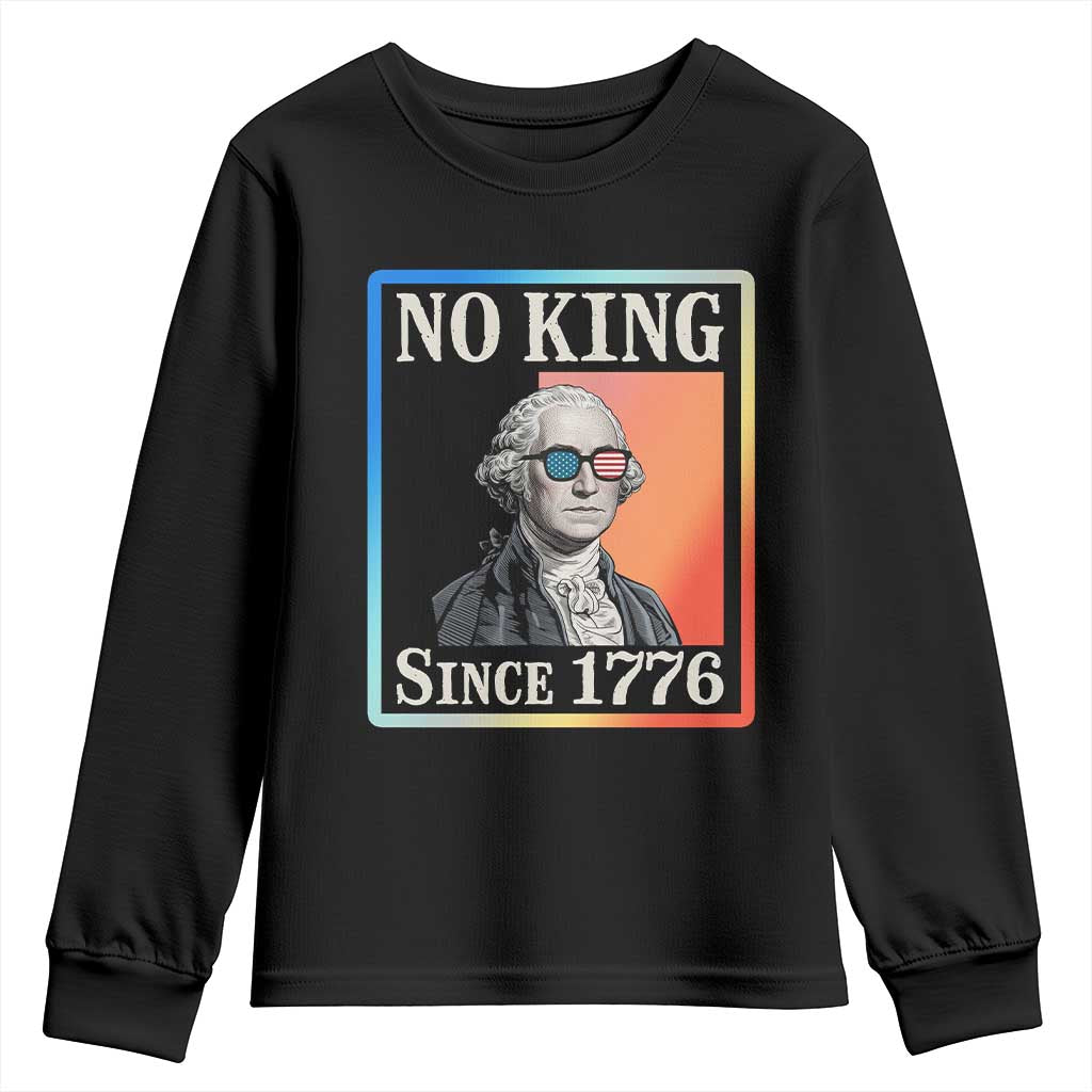 George Washington No Kings Since 1776 Youth Sweatshirt Funny Political Meme Gift TS12 Black Print Your Wear
