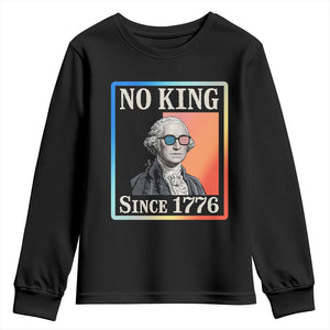 George Washington No Kings Since 1776 Youth Sweatshirt Funny Political Meme Gift TS12 Black Print Your Wear