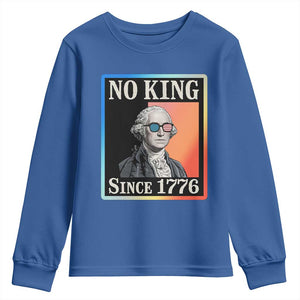 George Washington No Kings Since 1776 Youth Sweatshirt Funny Political Meme Gift TS12 Royal Blue Print Your Wear