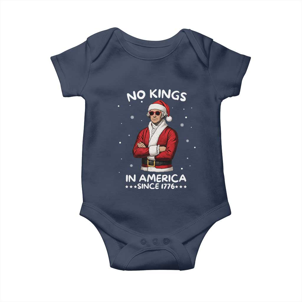 Funny Merry No Kings Since 1776 George Washington Baby Onesie Christmas Gift TS12 Navy Print Your Wear