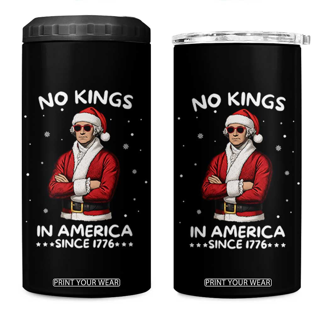 Funny Merry No Kings Since 1776 George Washington 4 in 1 Can Cooler Tumbler Christmas Gift TS12 One Size: 16 oz Black Print Your Wear