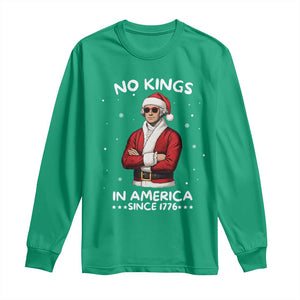 Funny Merry No Kings Since 1776 George Washington Long Sleeve Shirt Christmas Gift - Print Your Wear