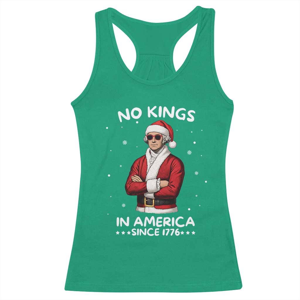 Funny Merry No Kings Since 1776 George Washington Racerback Tank Top Christmas Gift TS12 Irish Green Print Your Wear