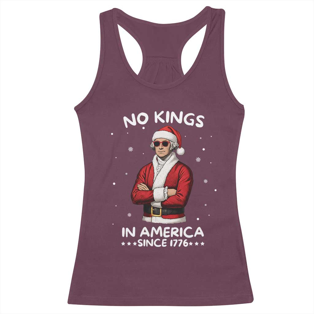 Funny Merry No Kings Since 1776 George Washington Racerback Tank Top Christmas Gift TS12 Maroon Print Your Wear
