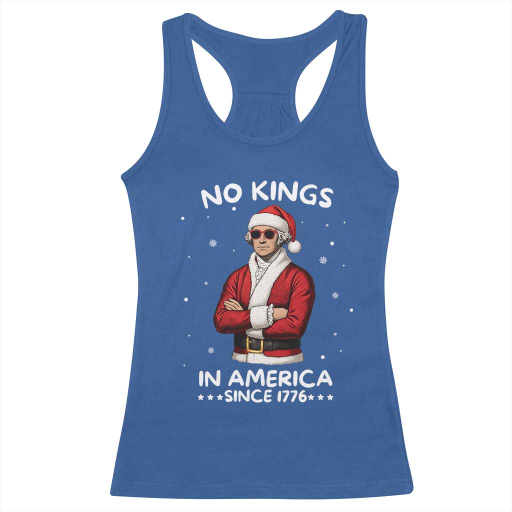Funny Merry No Kings Since 1776 George Washington Racerback Tank Top Christmas Gift TS12 Royal Blue Print Your Wear