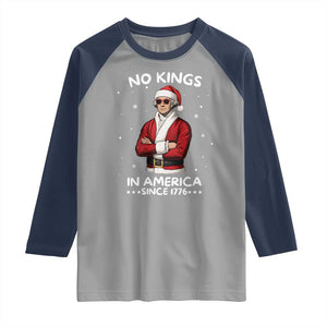 Funny Merry No Kings Since 1776 George Washington Raglan Shirt Christmas Gift TS12 Sport Gray Navy Print Your Wear
