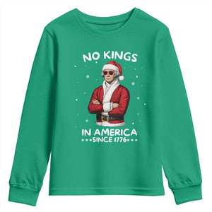 Funny Merry No Kings Since 1776 George Washington Youth Sweatshirt Christmas Gift - Print Your Wear
