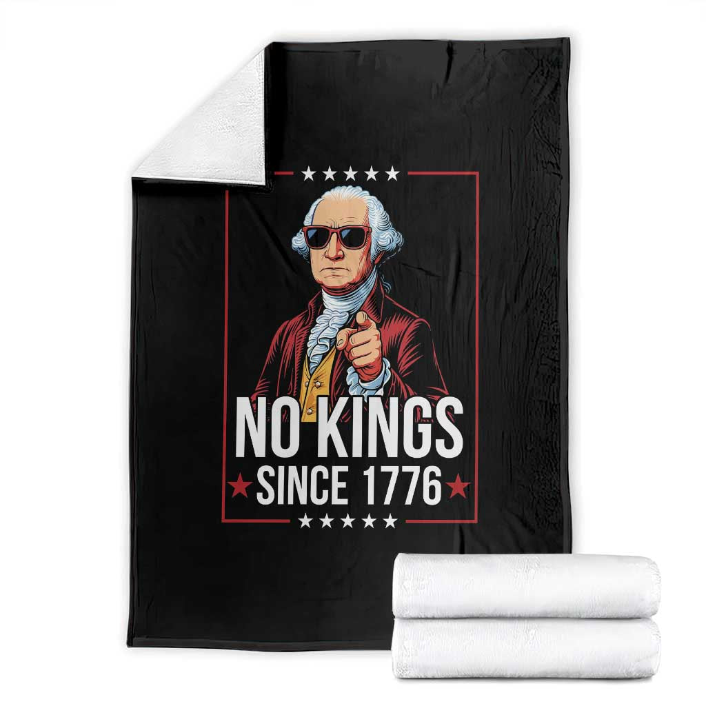 Funny George Washington No Kings 1776 Meme Vintage Gift Throw Blanket TS12 Black Print Your Wear