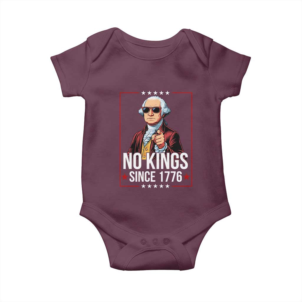 Funny George Washington No Kings 1776 Meme Vintage Gift Baby Onesie TS12 Maroon Print Your Wear