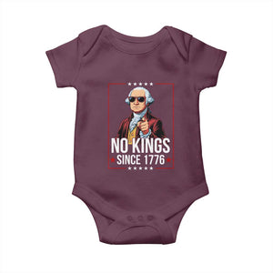 Funny George Washington No Kings 1776 Meme Vintage Gift Baby Onesie TS12 Maroon Print Your Wear