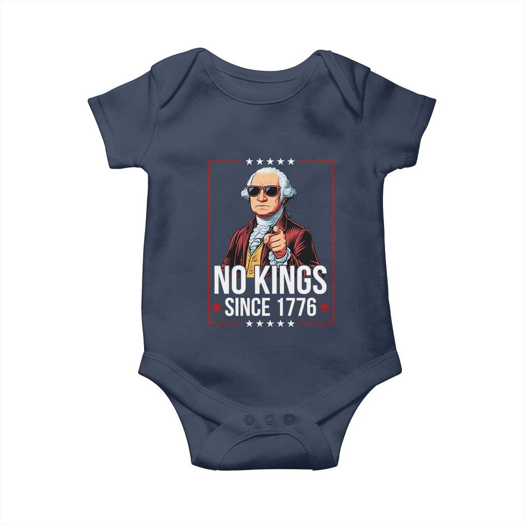 Funny George Washington No Kings 1776 Meme Vintage Gift Baby Onesie TS12 Navy Print Your Wear