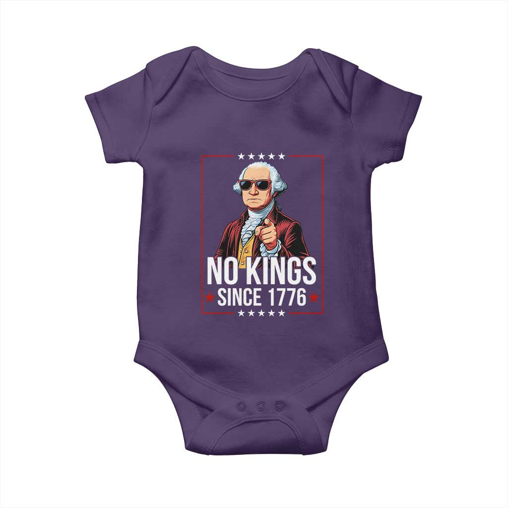 Funny George Washington No Kings 1776 Meme Vintage Gift Baby Onesie TS12 Purple Print Your Wear
