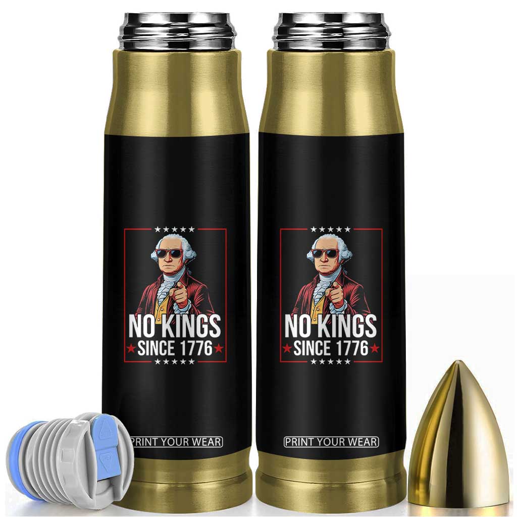 Funny George Washington No Kings 1776 Meme Vintage Gift Bullet Tumbler TS12 Black Print Your Wear