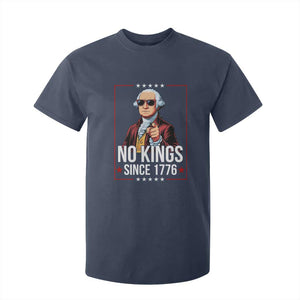 Funny George Washington No Kings 1776 Meme Vintage Gift T Shirt For Kid TS12 Navy Print Your Wear