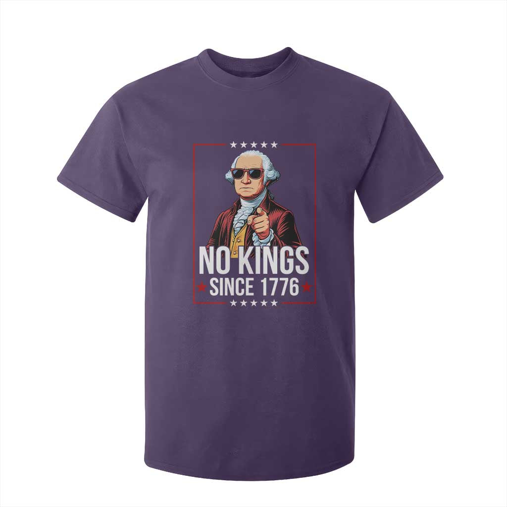 Funny George Washington No Kings 1776 Meme Vintage Gift T Shirt For Kid TS12 Purple Print Your Wear