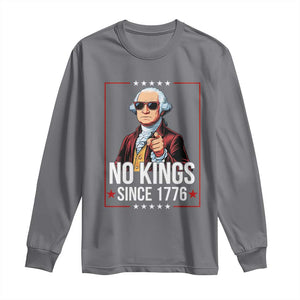 Funny George Washington No Kings 1776 Meme Vintage Gift Long Sleeve Shirt - Print Your Wear