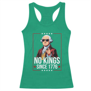 Funny George Washington No Kings 1776 Meme Vintage Gift Racerback Tank Top TS12 Irish Green Print Your Wear