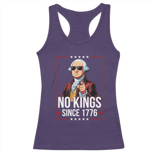 Funny George Washington No Kings 1776 Meme Vintage Gift Racerback Tank Top TS12 Purple Print Your Wear
