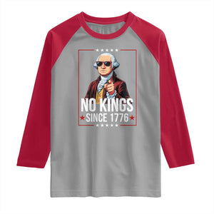 Funny George Washington No Kings 1776 Meme Vintage Gift Raglan Shirt TS12 Sport Gray Red Print Your Wear