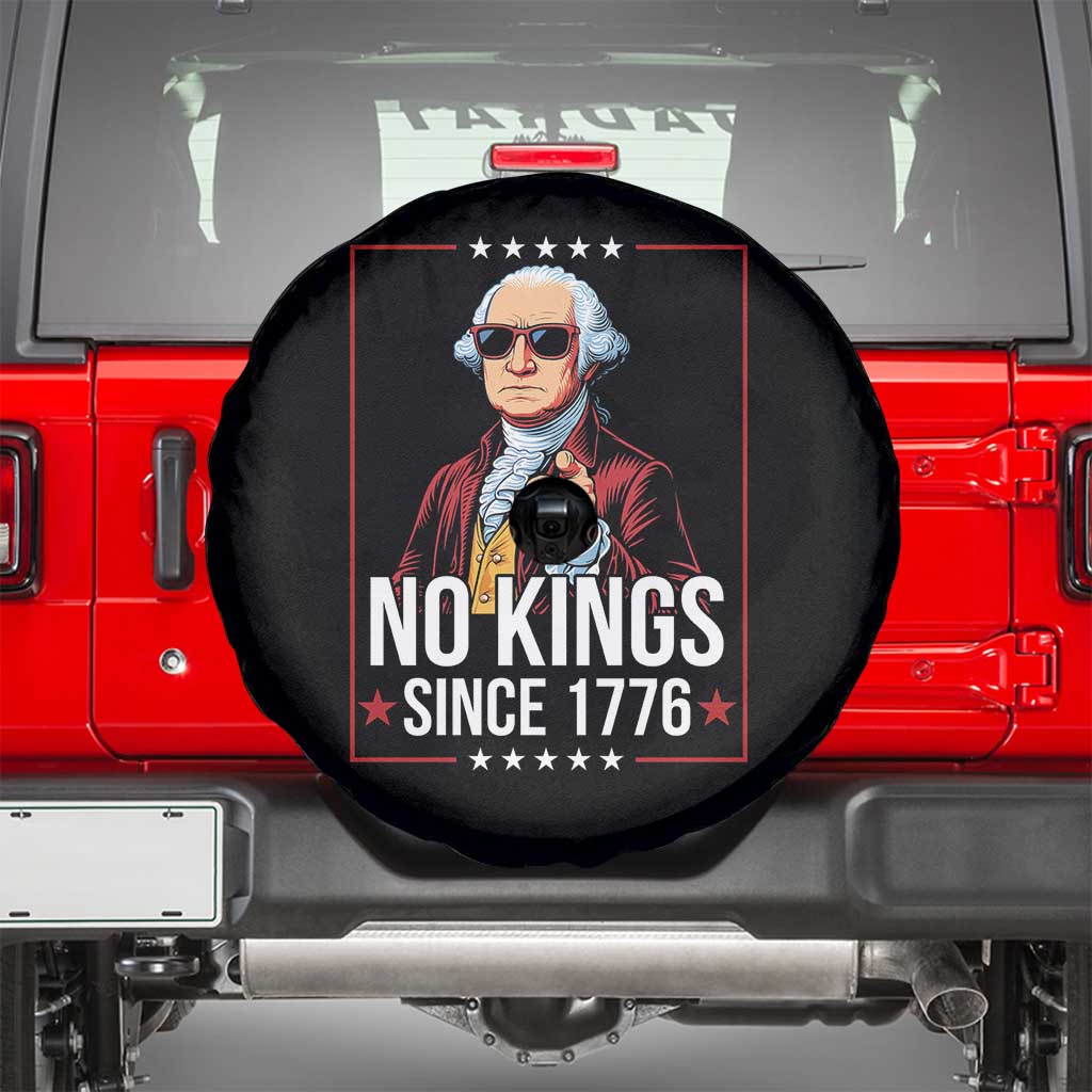 Funny George Washington No Kings 1776 Meme Vintage Gift Spare Tire Cover TS12 Black Print Your Wear