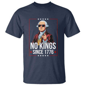 Funny George Washington No Kings 1776 Meme Vintage Gift T Shirt TS12 Navy Print Your Wear