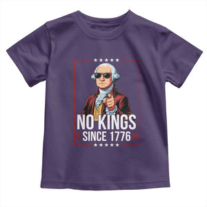 Funny George Washington No Kings 1776 Meme Vintage Gift Toddler T Shirt TS12 Purple Print Your Wear