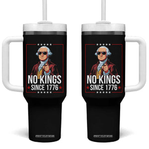 Funny George Washington No Kings 1776 Meme Vintage Gift Tumbler With Handle TS12 One Size: 40 oz Black Print Your Wear