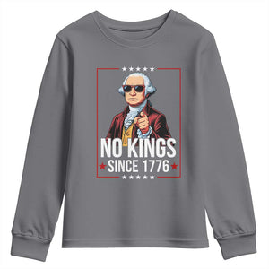 Funny George Washington No Kings 1776 Meme Vintage Gift Youth Sweatshirt TS12 Charcoal Print Your Wear