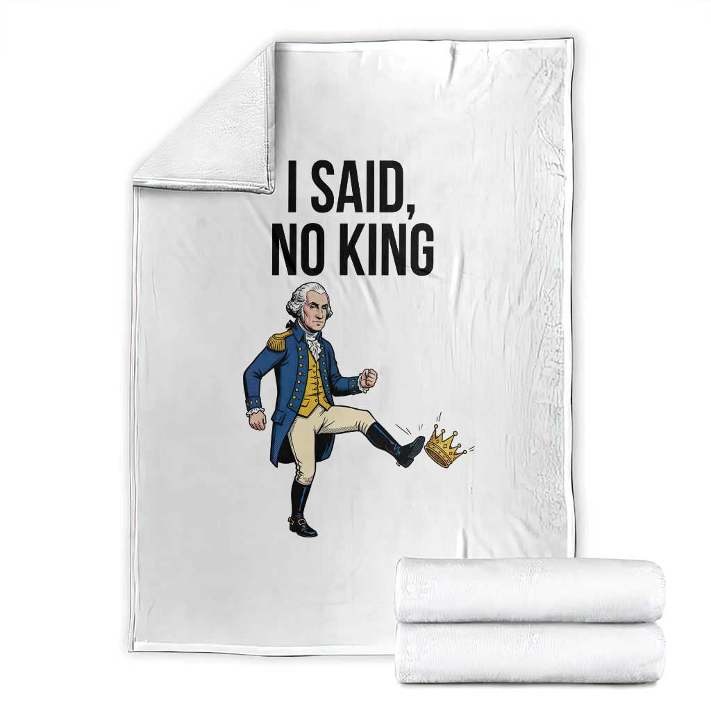 George Washington Kicking Crown Throw Blanket Funny No Kings Meme Gift TS12 White Print Your Wear