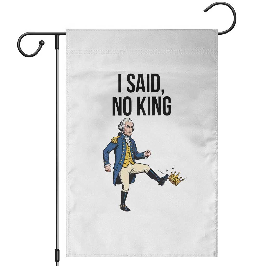 George Washington Kicking Crown Garden Flag Funny No Kings Meme Gift TS12 White Print Your Wear