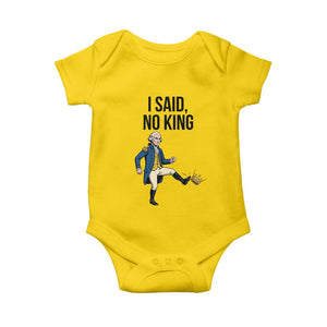 George Washington Kicking Crown Baby Onesie Funny No Kings Meme Gift - Print Your Wear
