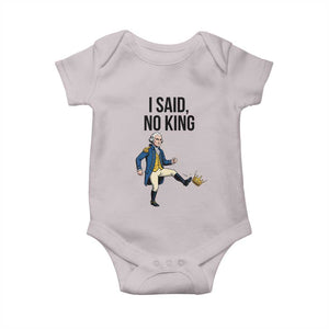 George Washington Kicking Crown Baby Onesie Funny No Kings Meme Gift TS12 Ice Gray Print Your Wear