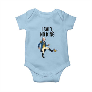 George Washington Kicking Crown Baby Onesie Funny No Kings Meme Gift TS12 Light Blue Print Your Wear
