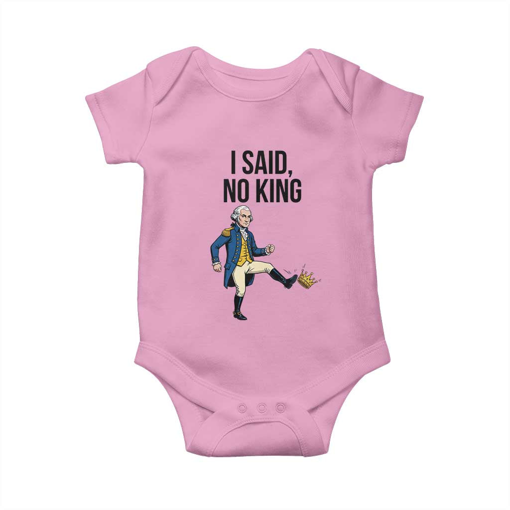 George Washington Kicking Crown Baby Onesie Funny No Kings Meme Gift TS12 Light Pink Print Your Wear