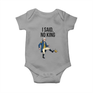 George Washington Kicking Crown Baby Onesie Funny No Kings Meme Gift TS12 Sport Gray Print Your Wear