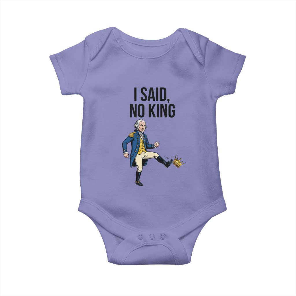 George Washington Kicking Crown Baby Onesie Funny No Kings Meme Gift TS12 Violet Print Your Wear