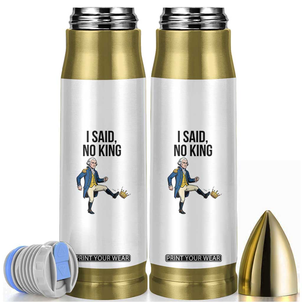 George Washington Kicking Crown Bullet Tumbler Funny No Kings Meme Gift TS12 White Print Your Wear
