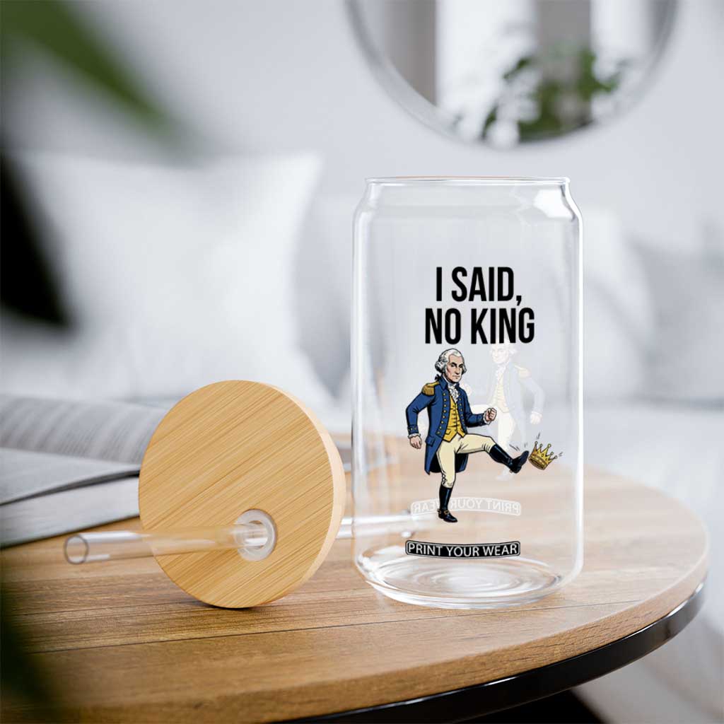 George Washington Kicking Crown Glass Can Funny No Kings Meme Gift TS12 Print Your Wear