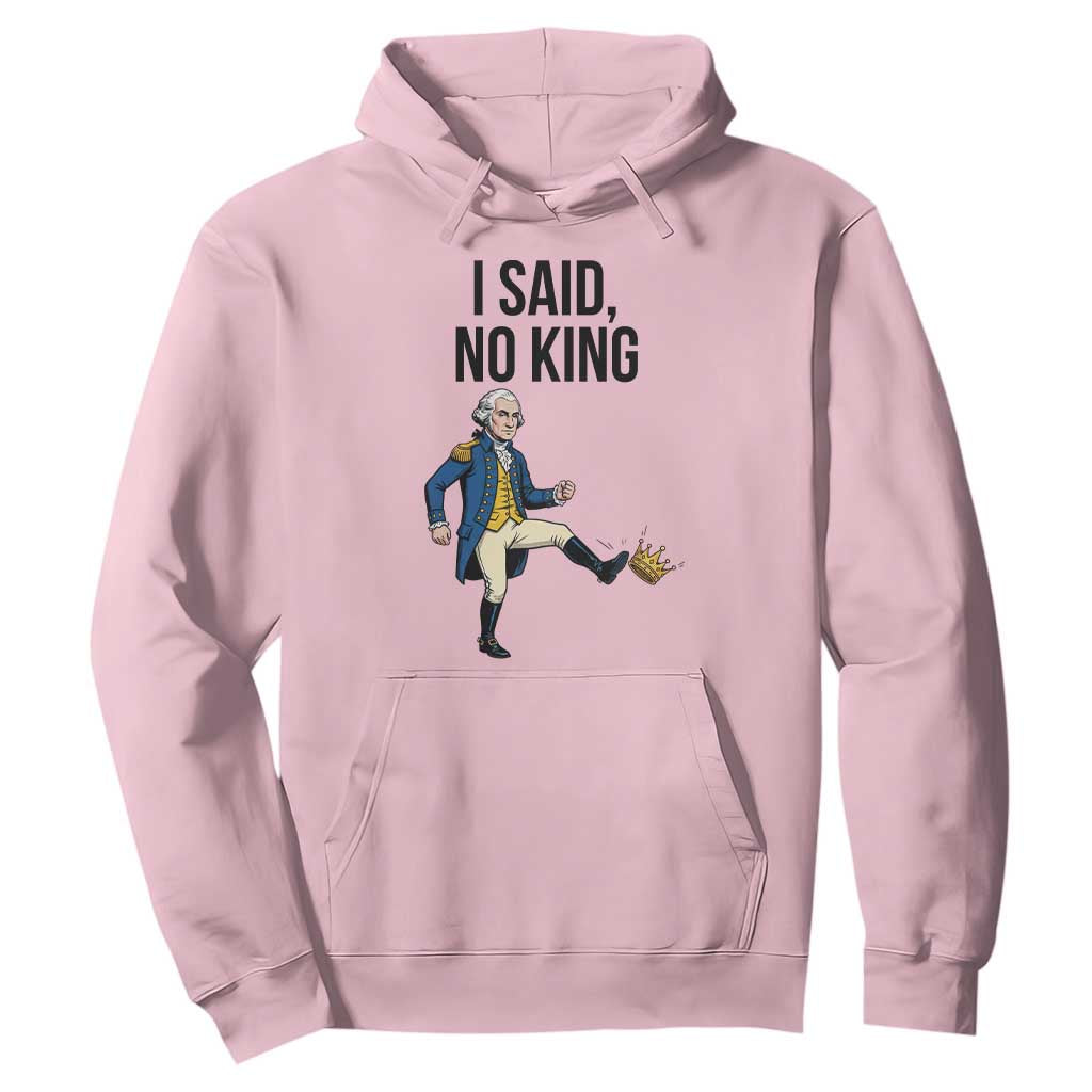 George Washington Kicking Crown Hoodie Funny No Kings Meme Gift TS12 Light Pink Print Your Wear